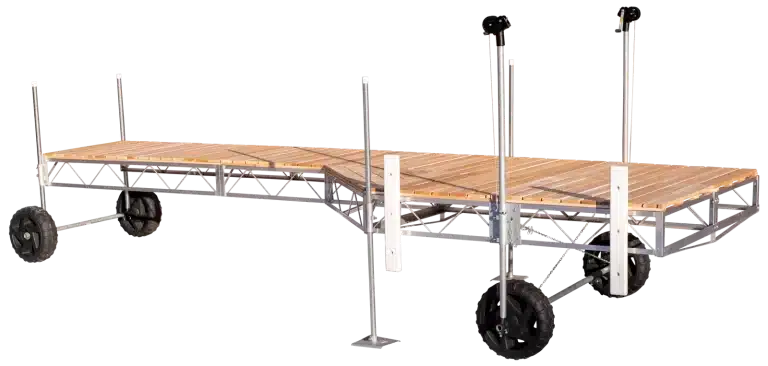 Truss style dock with choice of footplate, auger, or wheel